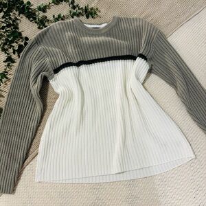 Faded Glory Beige and Cream Knit Sweater